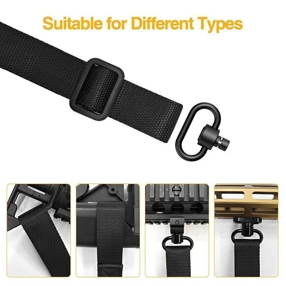 Tactical 2 Point Sling QD Swivel Rifle Adjustable Gun Sling Strap w/ MLOK Swivel - Picture 6 of 9